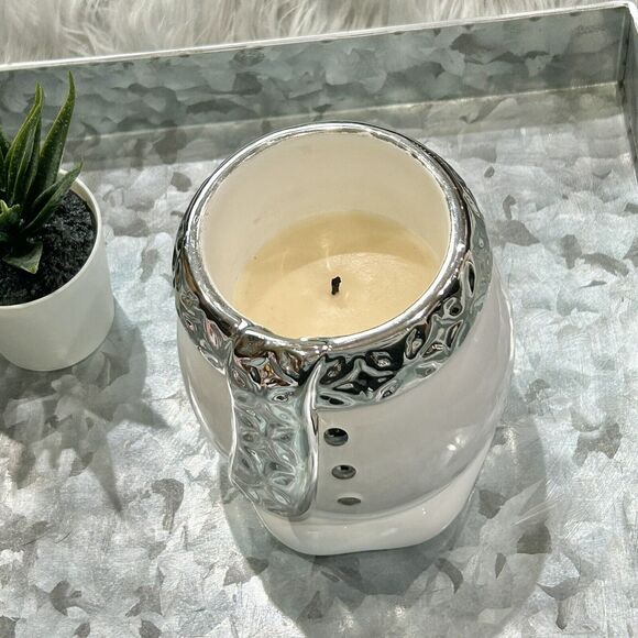 Bath & Body Wrks 2009 Signed Harry Slatkin Snowman Candle Holder Winter - Picture 4 of 6